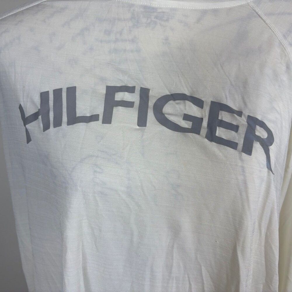 Tommy Hilfiger Sport Hoodie Womens XL White Lightweight Long Sleeve Pullover - Picture 2 of 8